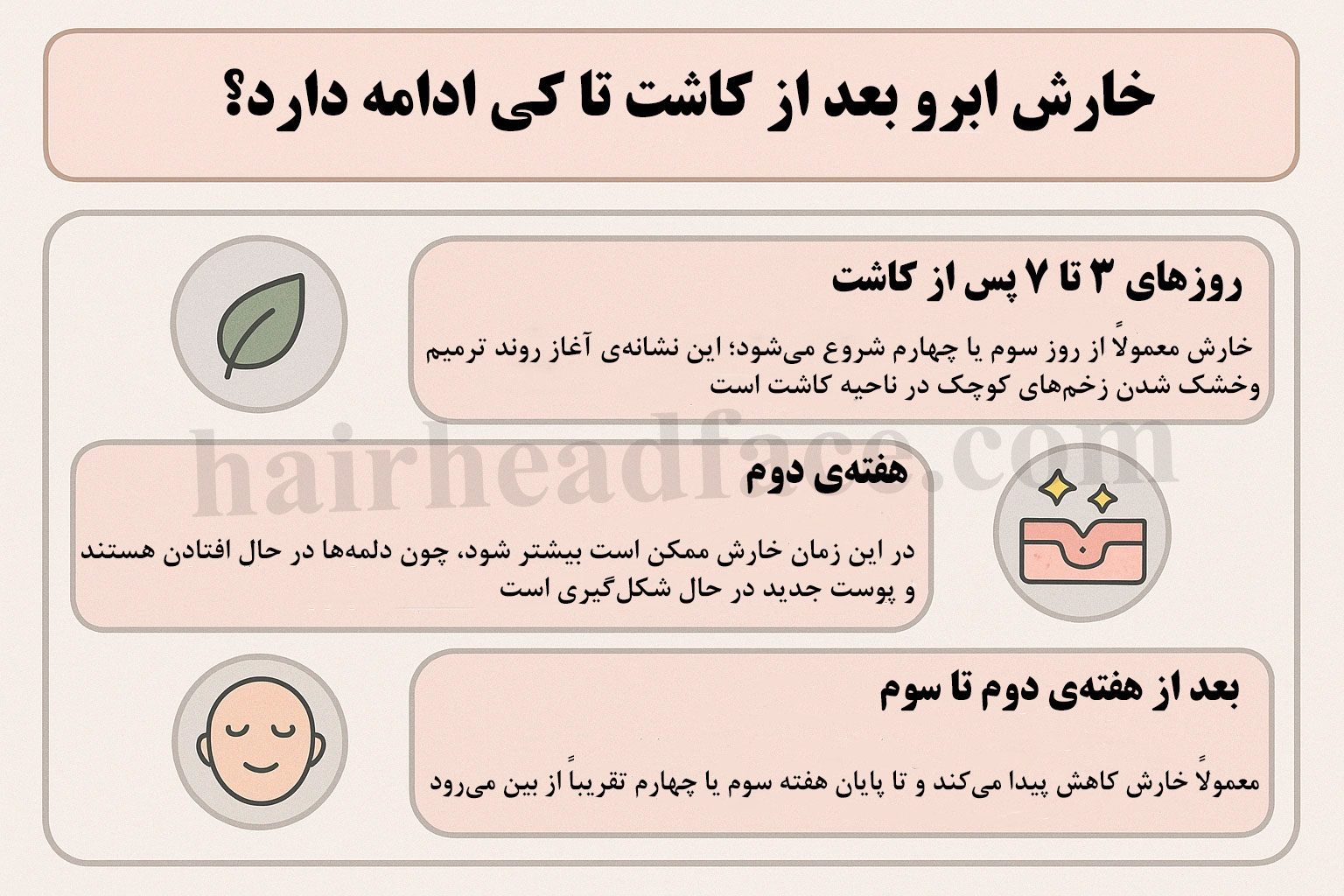 خارش ابرو بعد از کاشت تا کی ادامه دارد