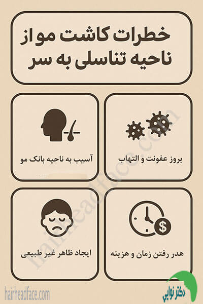 خطرات کاشت مو از ناحیه تناسلی
