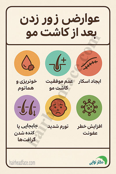 زور زدن بعد از کاشت مو