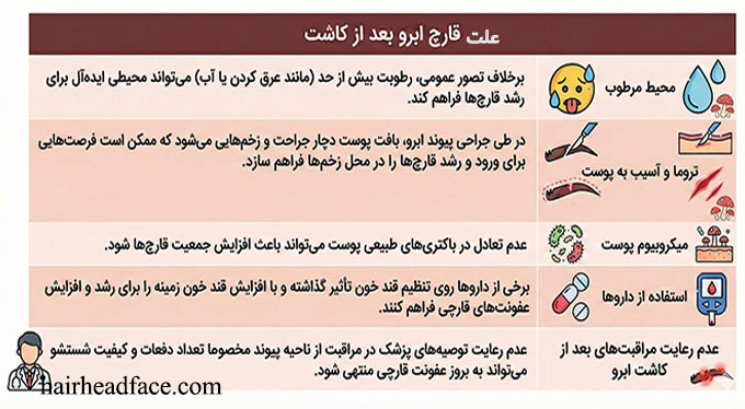 قارچ ابرو بعد از کاشت ابرو