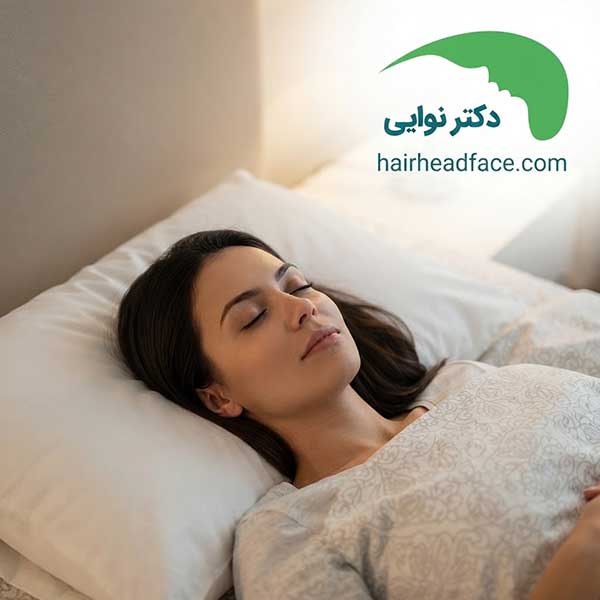 طاق باز خوابیدن بعد از کاشت ابرو