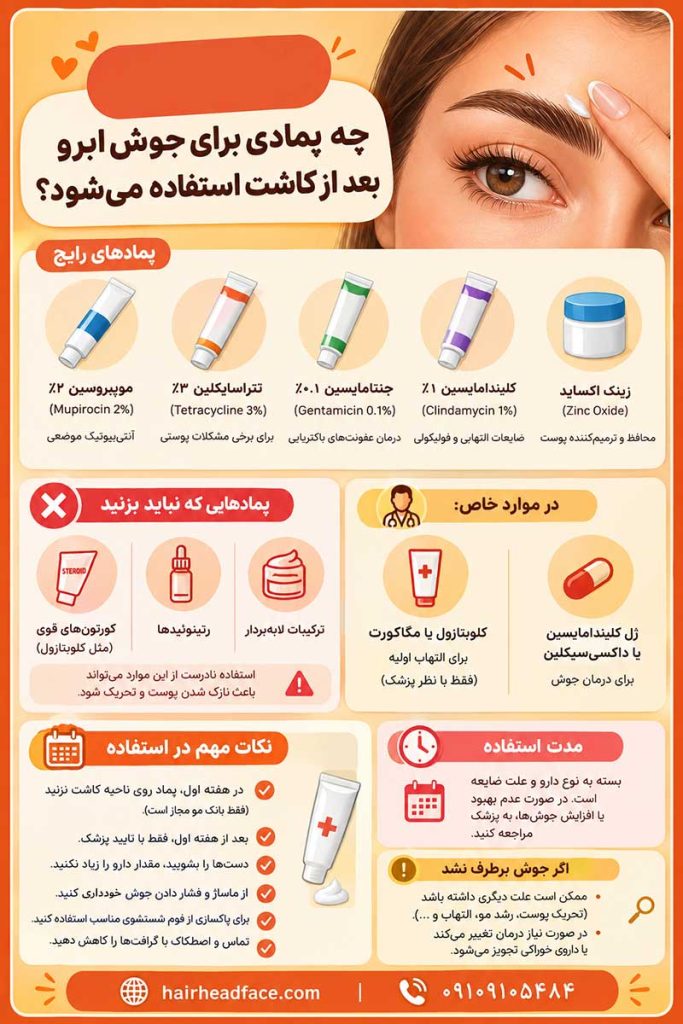 پماد برای جوش ابرو بعد از کاشت
