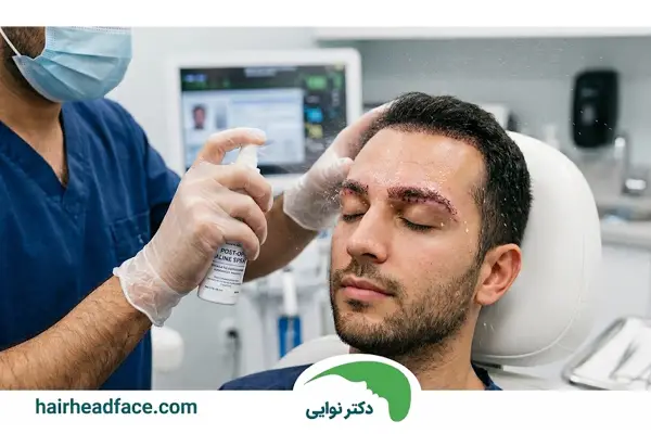 آب‌ پاشی ابرو بعد از کاشت